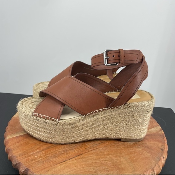 Dolce Vita Brown Leather Carsie Platform Espadrilles Sz 10 - Picture 3 of 8